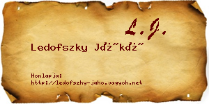 Ledofszky Jákó névjegykártya